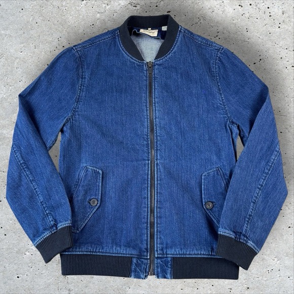 Levi's Made & Crafted Denim Bomber Jacket Size 1 (S) Blue Zip Up Vintage Style - Picture 1 of 10
